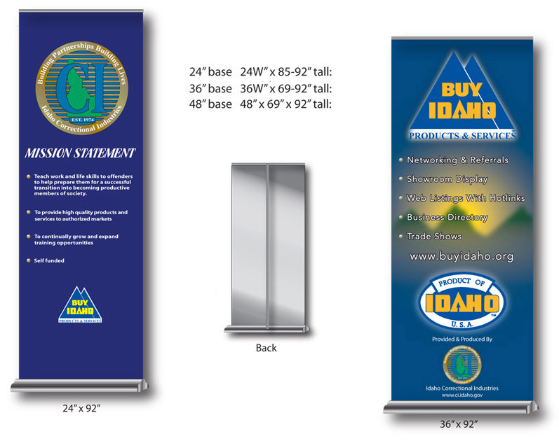 example of stand up banner for Buy Idaho