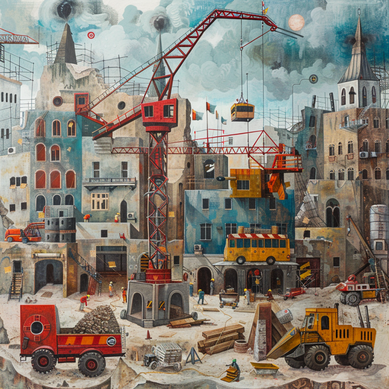Whimsical construction yard