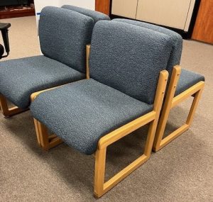 4 Blue-Grey Value Line Guest Chairs