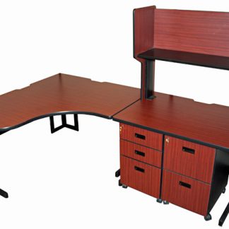 workzone L-shaped desk in cherry