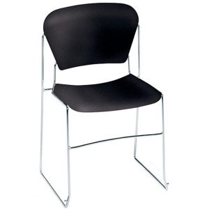 front view of chair in black