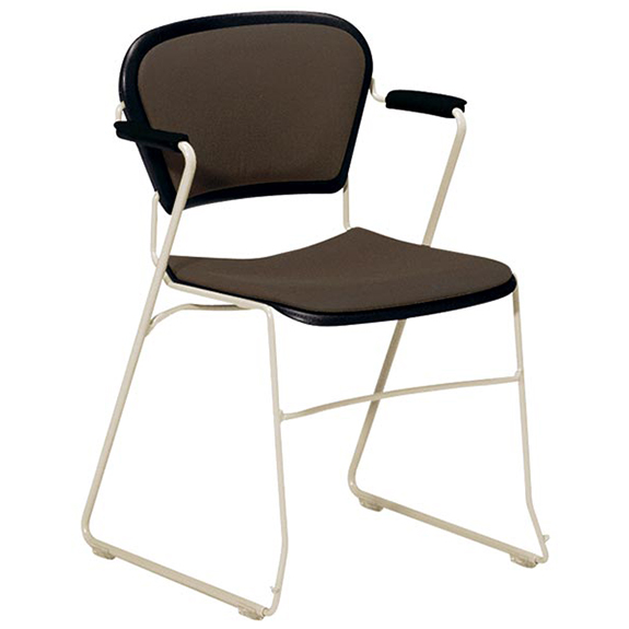 chair with dark fabric back and seat