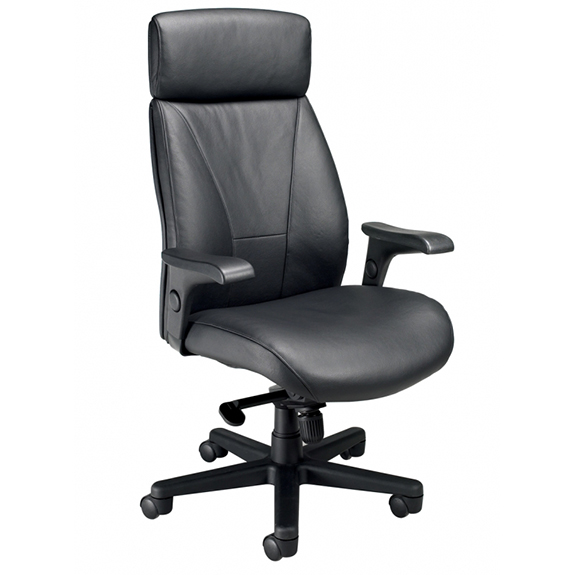 tall back leather office chair side view