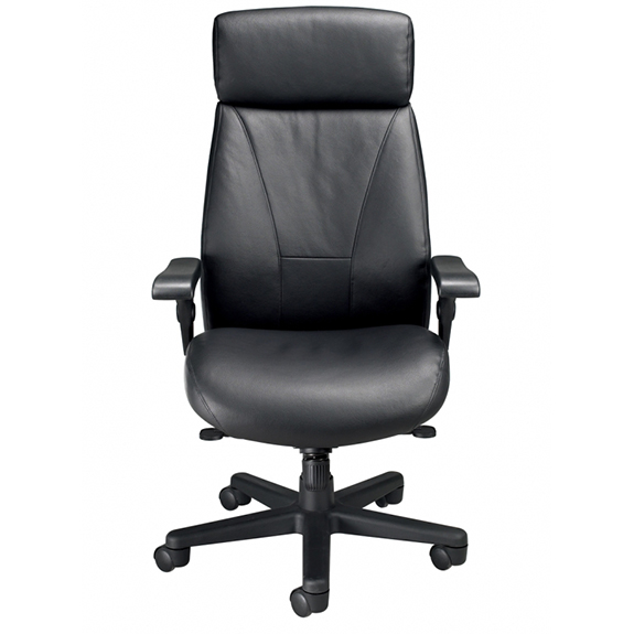 tall back leather office chair front view