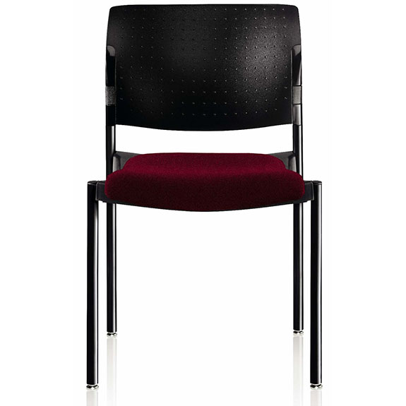 dark plastic guest chair with padded seat