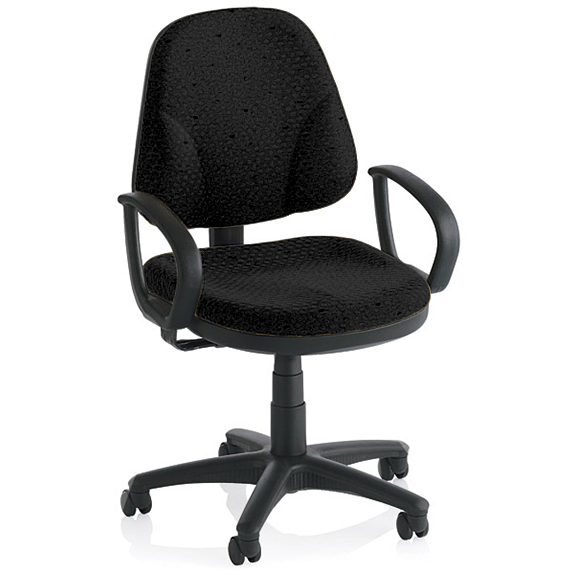 black padded office chair with arms