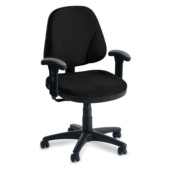 black padded office chair with short arms