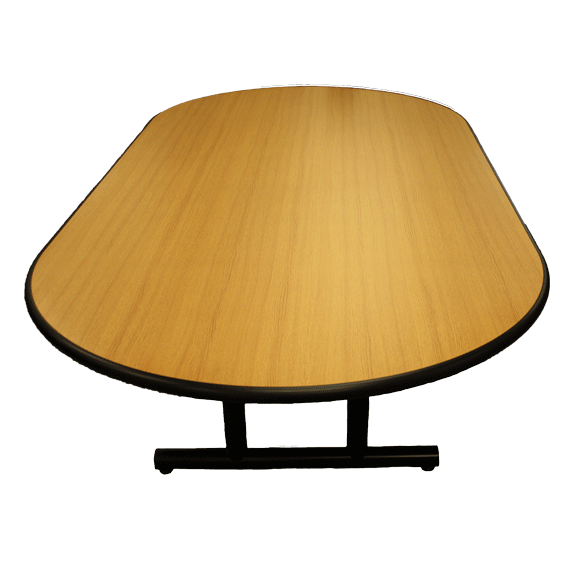 golden woodgrain conference room table
