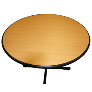 round golden woodgrain smaller table